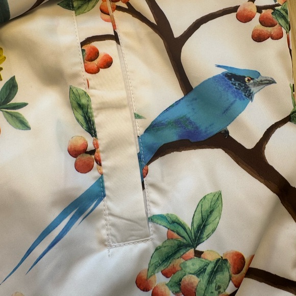 Forever 21 White Bird Floral Pattern Men’s S Zip-Up Hoodie Windbreaker - Picture 3 of 9